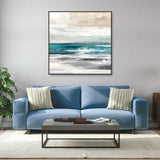 Large Abstract Oil on Canvas 02 with a Black Frame-Esme Furnishings