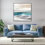 Berkeley Designs Large Abstract Oil on Canvas 02 with a Black Frame - Belmont Interiors