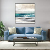 Berkeley Designs Large Abstract Oil on Canvas 02 with a Black Frame - Belmont Interiors