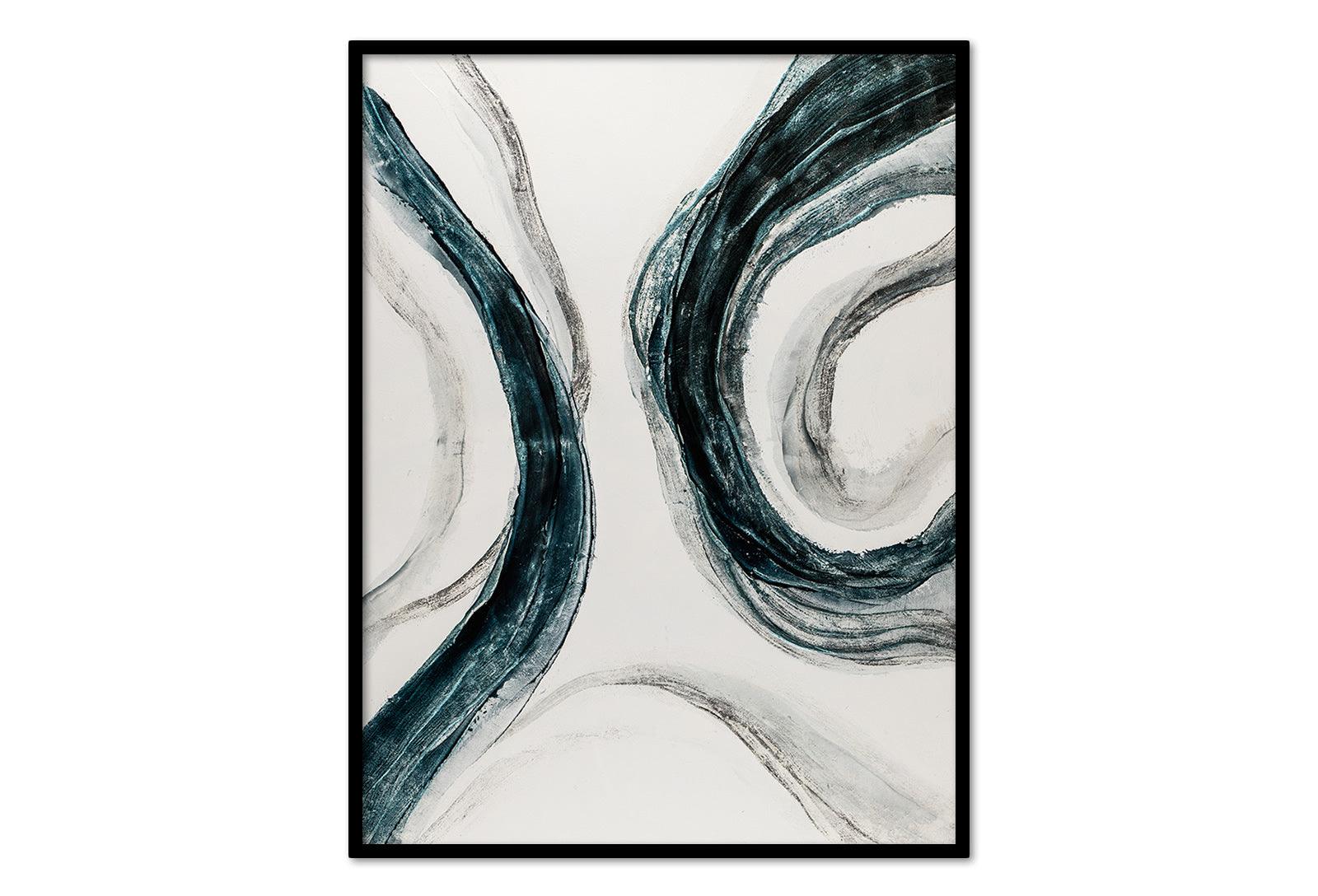 Palette Knife Textures Oil on Canvas 04 with a Black Frame-Esme Furnishings