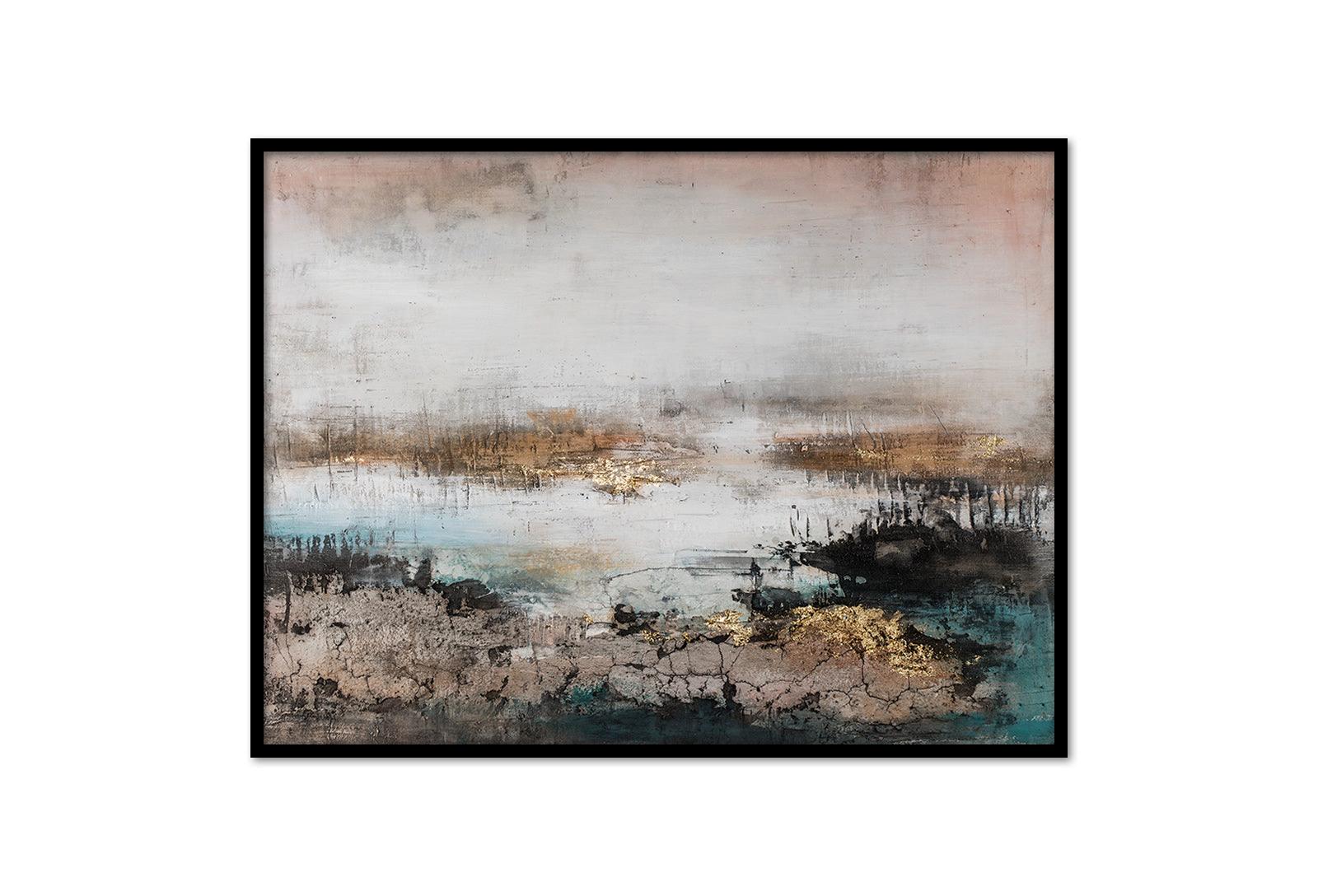Palette Knife Textures Oil on Canvas 05 with a Black Frame-Esme Furnishings