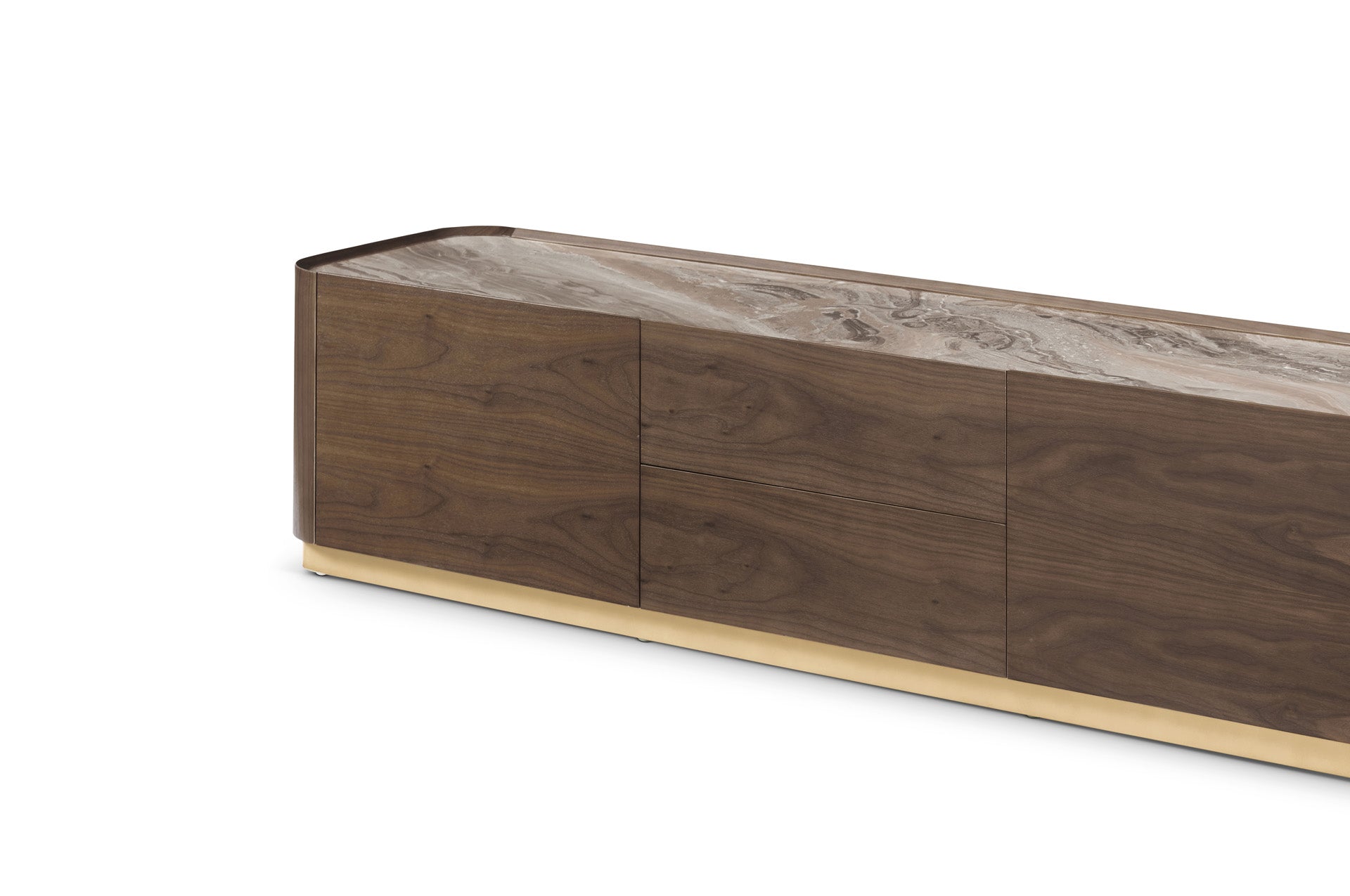 Berkeley Designs Brooklyn Dark Walnut Ceramic Marble Media TV Unit