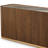 Berkeley Designs Brooklyn Dark Walnut Ceramic Marble 4 Door Sideboard