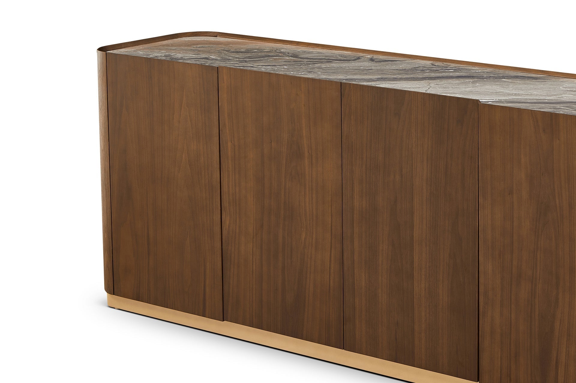 Berkeley Designs Brooklyn Dark Walnut Ceramic Marble 4 Door Sideboard