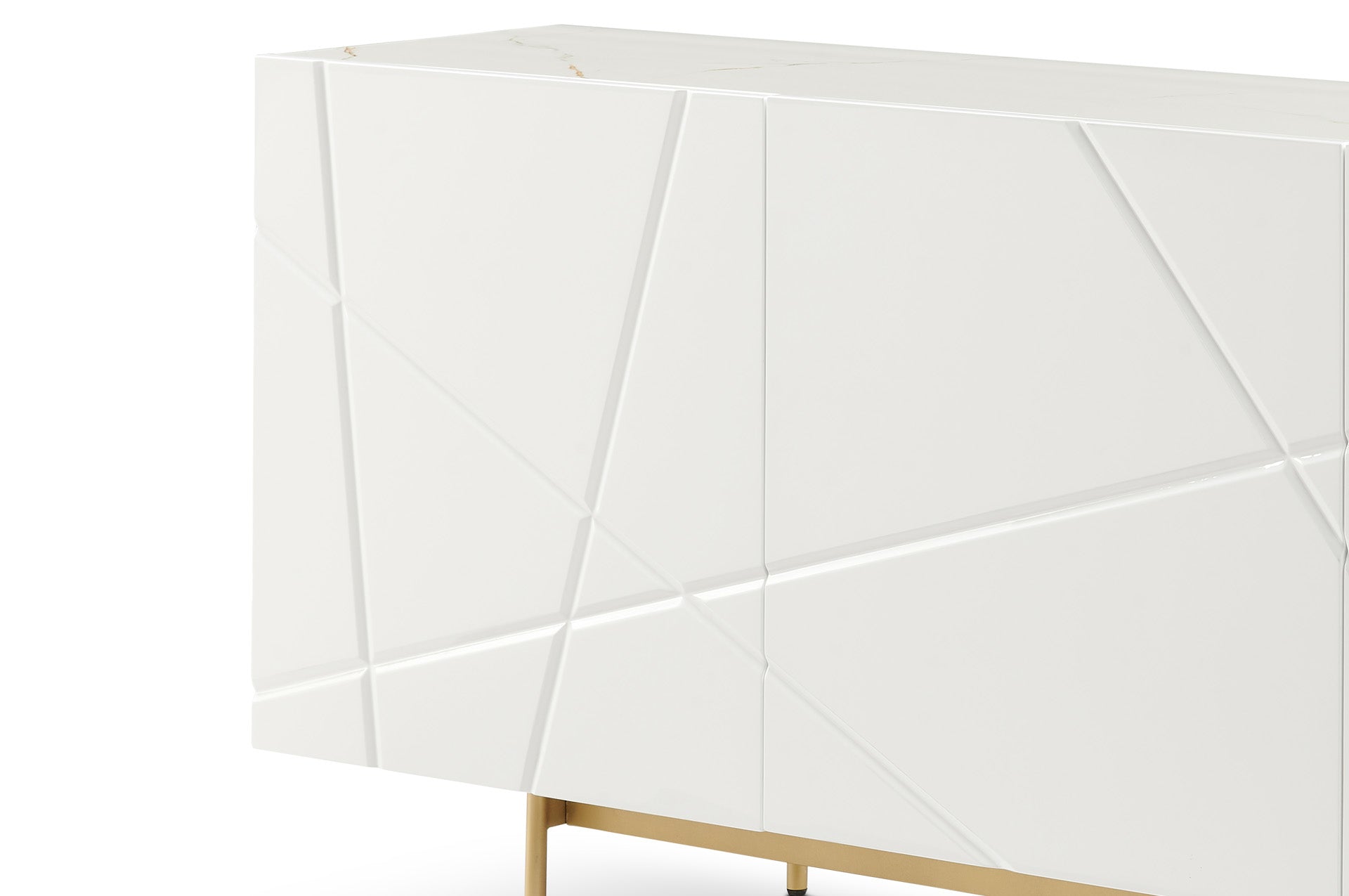 Berkeley Designs Helsinki White High Gloss Ceramic Marble Sideboard