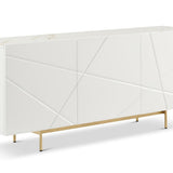 Berkeley Designs Helsinki White High Gloss Ceramic Marble Sideboard