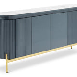 Berkeley Designs Knightsbridge Dark Blue High Gloss Ceramic Marble 4 Door Sideboard