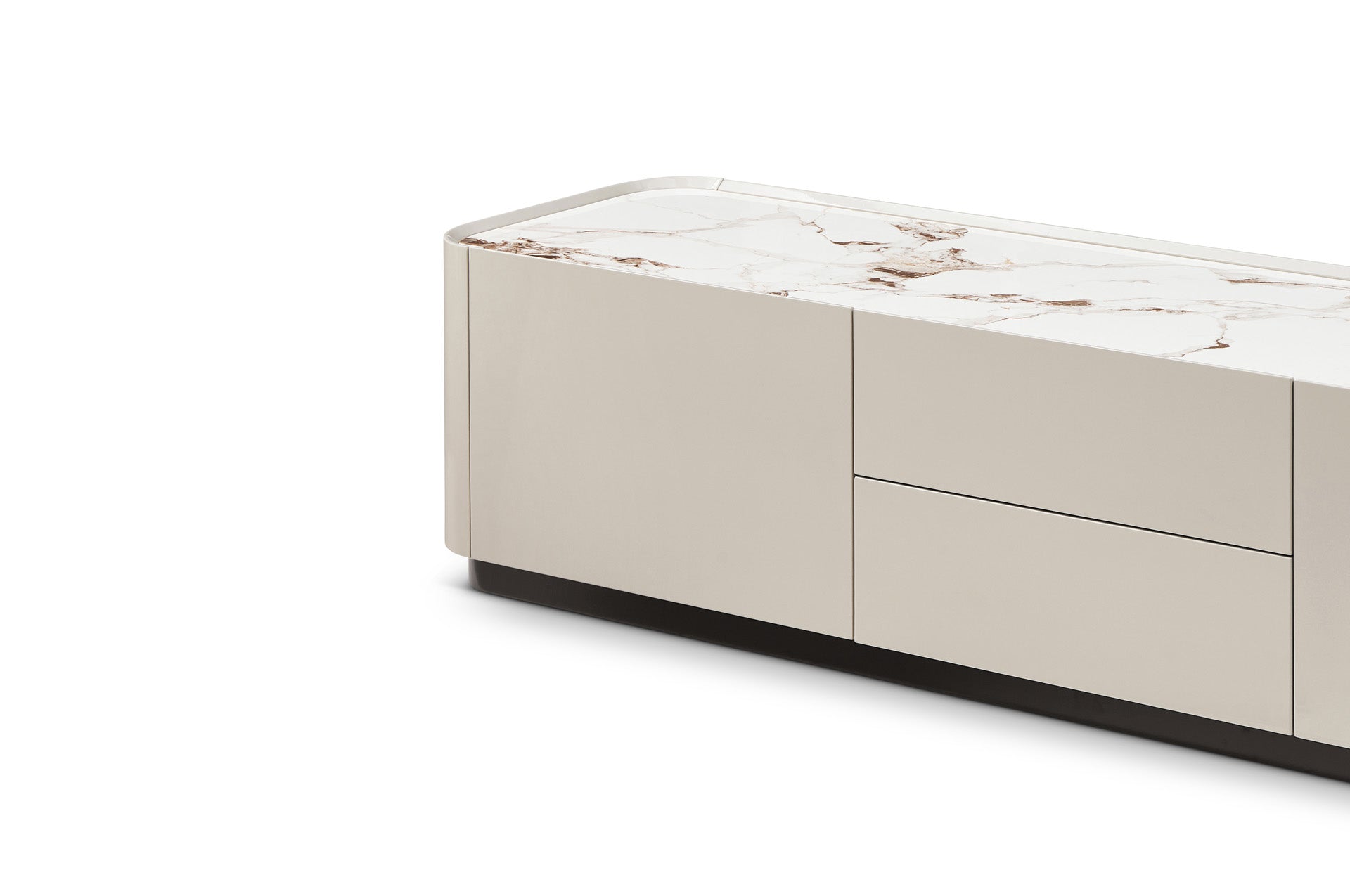 Berkeley Designs Shoreditch Taupe High Gloss Ceramic Marble Media TV Unit