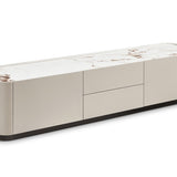 Berkeley Designs Shoreditch Taupe High Gloss Ceramic Marble Media TV Unit