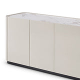 Berkeley Designs Shoreditch Taupe Gloss Ceramic Marble 4 Door Sideboard
