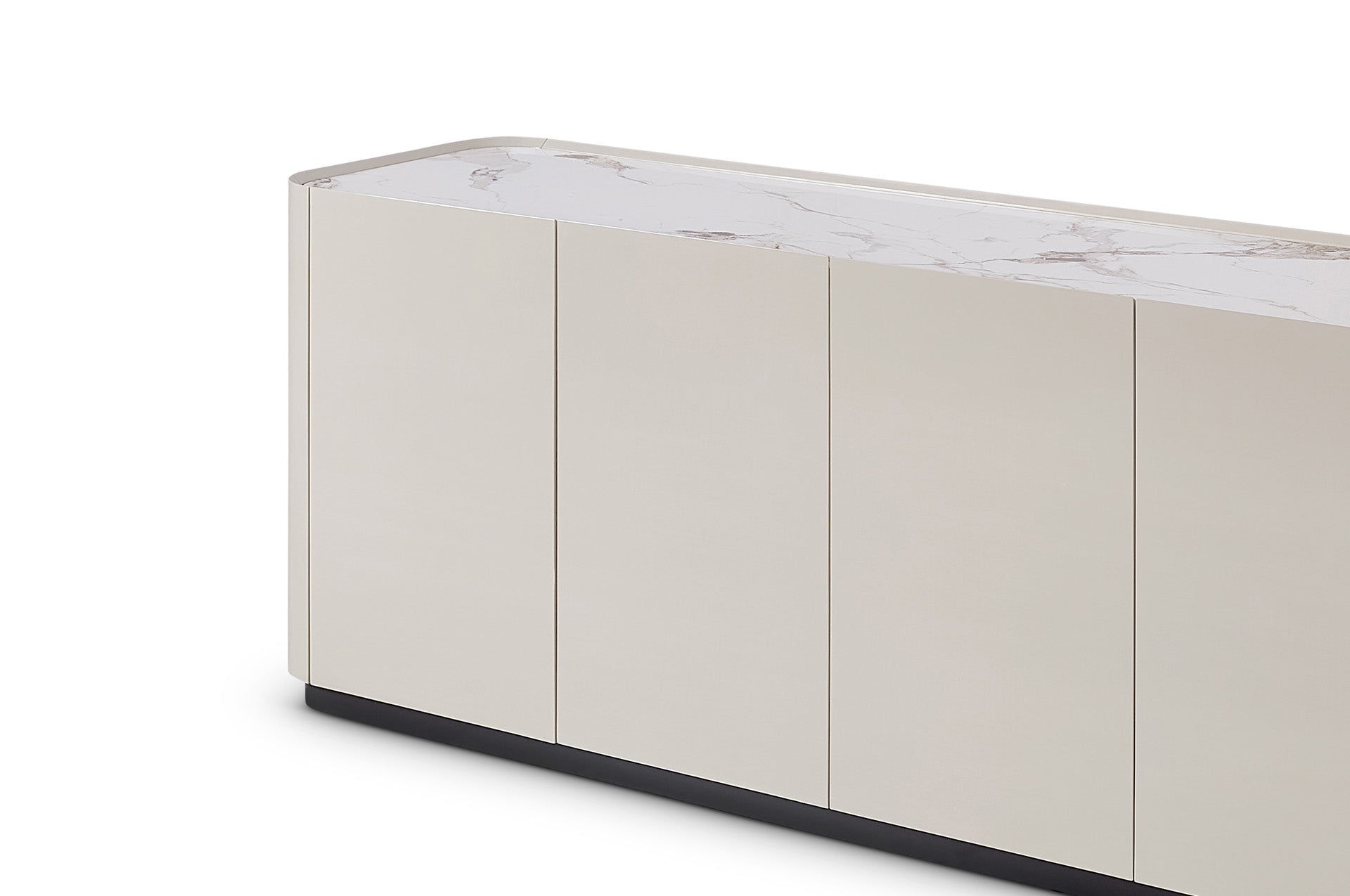 Berkeley Designs Shoreditch Taupe Gloss Ceramic Marble 4 Door Sideboard