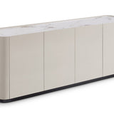 Berkeley Designs Shoreditch Taupe Gloss Ceramic Marble 4 Door Sideboard