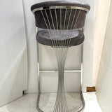 Savoy Luxury Grey & Silver Fabric Bar Stool Chrome Legs