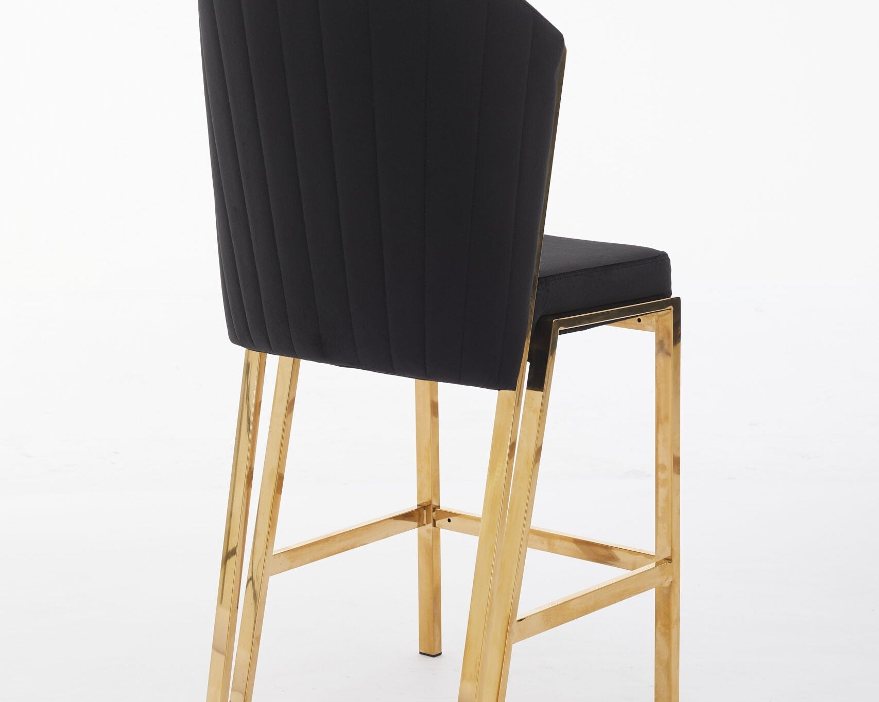 Favian Luxury Black & Gold Velvet Bar Stool Gold Legs