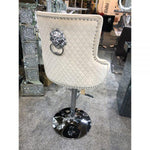 Majestic Mink Brushed Velvet Bar Stool With Lion Knocker-Esme Furnishings