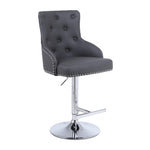 Majestic Grey PU Faux Leather Barstool With Lion Knocker-Esme Furnishings