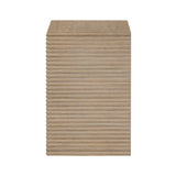 DI Designs Wickham Natural Oak Wood Ribbed Square Bedside Table | 1 Drawer