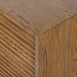 DI Designs Charlton Ribbed Walnut Oak Wood Bedside Table | 2 Drawer