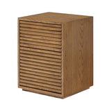 DI Designs Charlton Ribbed Walnut Oak Wood Bedside Table | 2 Drawer