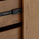 DI Designs Charlton Ribbed Walnut Oak Wood Bedside Table | 2 Drawer