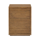DI Designs Charlton Ribbed Walnut Oak Wood Bedside Table | 2 Drawer