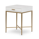 DI Designs Berkeley White & Gold Side Table