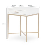 DI Designs Berkeley White & Gold Side Table