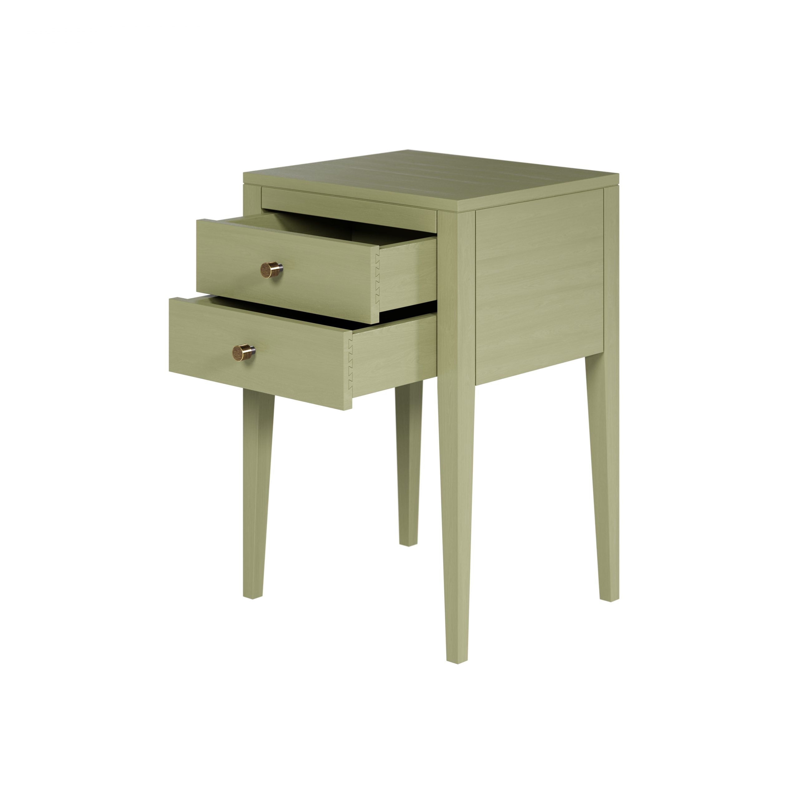 DI Designs Radford Lichen Green Oak Wood Bedside Table