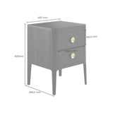 DI Designs Abberley Black Oak Wood & Gold Bedside Table | 2 Drawers
