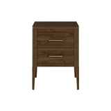 DI Designs Abberley Brown & Gold Bedside Table | 2 Drawers