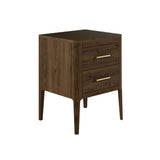 DI Designs Abberley Brown & Gold Bedside Table | 2 Drawers