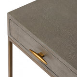DI Designs Hampton Grey Shagreen & Gold Square Bedside Table