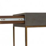 DI Designs Hampton Grey Shagreen & Gold Square Bedside Table