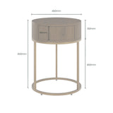 DI Designs Hampton Black Oak Wood Round Bedside Table