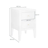DI Designs Alton White Birch Wood Bedside Table