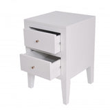 DI Designs Alton White Birch Wood Bedside Table