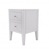 DI Designs Alton White Birch Wood Bedside Table
