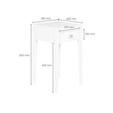 DI Designs Radford White Oak Wood Bedside Table | 1 Drawer