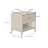 DI Designs Witley Natural Oak Wood Rattan Bedside Table | 1 Drawer