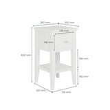 DI Designs Chilworth Grey Wood & Gold Side Table | 1 Drawer