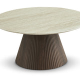Berkeley Designs Milan Coffee Table White Marble Walnut