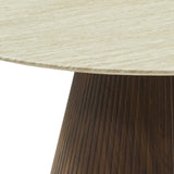 Berkeley Designs Milan 120CM Round Dining Table White Marble Walnut