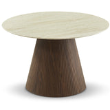 Berkeley Designs Milan 120CM Round Dining Table White Marble Walnut