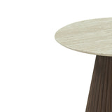 Berkeley Designs Milan Lamp End Table White Marble Walnut