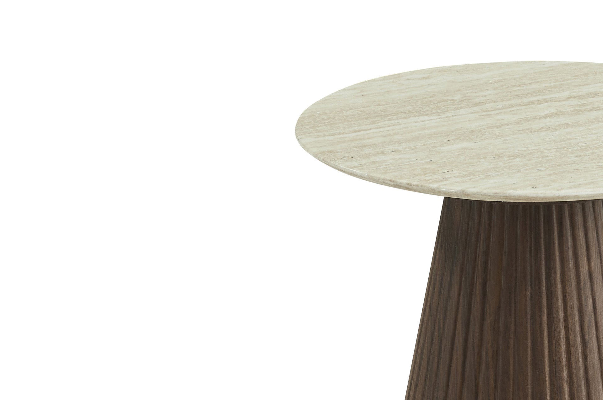 Berkeley Designs Milan Lamp End Table White Marble Walnut