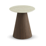 Berkeley Designs Milan Lamp End Table White Marble Walnut