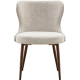 Bella Walnut Wood & Light Taupe Fabric Dining Chair