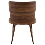 Bella Walnut Wood & Light Taupe Fabric Dining Chair