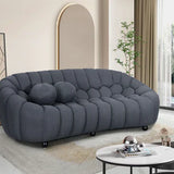 Bella Grey Bubble Cloud Boucle Velvet 3 Seater Sofa