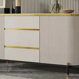 Bella White & Gold Premium Ribbed Sideboard